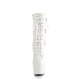 ADORE-1043 - 18 cm platform high heels boots vegan witte