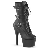 ADORE-1043 - 18 cm platform high heels boots vegan zwarte