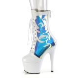 ADORE-1047 - 18 cm platform high heel boots patent white