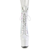 ADORE-1047 - 18 cm platform high heels boots lakleer witte