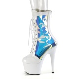 ADORE-1047 - 18 cm platform high heels boots lakleer witte