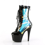 ADORE-1047 - 18 cm platform high heels boots lakleer zwarte