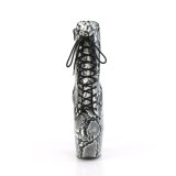 ADORE - 18 cm pleaser hoge hakken boots plateau slangenpatroon zwarte