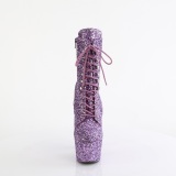 ADORE-GWR 18 cm pleaser high heels ankle boots glitter lavender