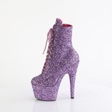 ADORE-GWR 18 cm pleaser high heels ankle boots glitter lavender