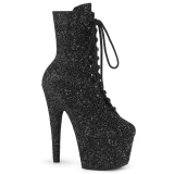 ADORE-GWR 18 cm pleaser hoge hakken boots plateau glitter zwart