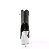BEJ-1016-6 - 18 cm pleaser hoge hakken boots plateau strass zilveren