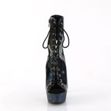 BEJ-1016-6 - 18 cm pleaser hoge hakken boots plateau strass zwart