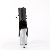 BEJ-1016-7 - 18 cm pleaser high heels ankle boots strass black