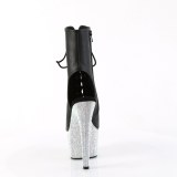 BEJ-1016-7 - 18 cm pleaser hoge hakken boots plateau strass zwart