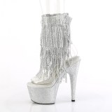 BEJ-1017RSF-7 - 18 cm pleaser high heels ankle boots strass transparent