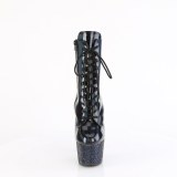 BEJ-1020-7 - 18 cm pleaser high heels ankle boots strass black