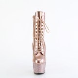 BEJ-1020-7 - 18 cm pleaser high heels ankle boots strass gold