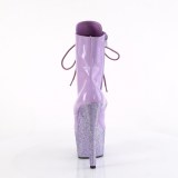 BEJ-1020-7 - 18 cm pleaser high heels ankle boots strass lavender