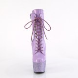 BEJ-1020-7 - 18 cm pleaser hoge hakken boots plateau strass lavendel