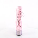 BEJ-1020-7 - 18 cm pleaser hoge hakken boots plateau strass roze
