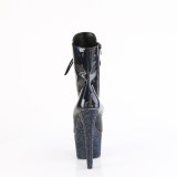 BEJ-1020-7 - 18 cm pleaser hoge hakken boots plateau strass zwart