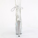 BEJ-1021C-7 - 18 cm pleaser hoge hakken boots plateau strass doorzichtige