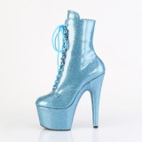 Baby Blauwe glitter 18 cm dames hoge hakken boots plateau