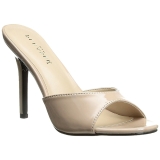 Beige 10 cm CLASSIQUE-01 dames slippers met hak