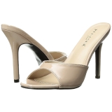 Beige 10 cm CLASSIQUE-01 dames slippers met hak