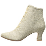 Beige 12 cm VICTORIAN-30 Dames Enkellaarzen met Veters