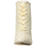 Beige 12 cm VICTORIAN-30 Dames Enkellaarzen met Veters