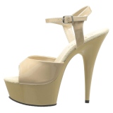 Beige 15 cm DELIGHT-609 pleaser hoge hakken met plateau