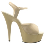 Beige 15 cm DELIGHT-609 pleaser hoge hakken met plateau