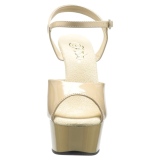 Beige 15 cm DELIGHT-609 pleaser hoge hakken met plateau