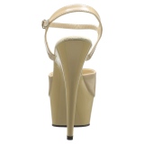 Beige 15 cm DELIGHT-609 pleaser hoge hakken met plateau