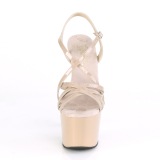 Beige 18 cm ADORE-713 pleaser naaldhak sandalen