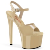 Beige 18 cm PASSION-709 pleaser naaldhak sandalen