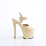 Beige 18 cm PASSION-709 pleaser naaldhak sandalen