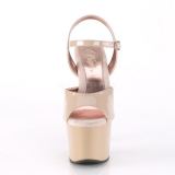 Beige 18 cm SKY-309TT pleaser sandalen met goud zolen