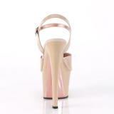 Beige 18 cm SKY-309TT pleaser sandalen met goud zolen