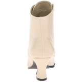 Beige 7 cm VICTORIAN-35 Dames Enkellaarzen met Veters