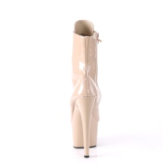 Beige Kunstleer 18 cm ADORE-1020 enkellaarsjes met veters