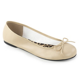 Beige Kunstleer ANNA-01 grote maten ballerina´s schoenen