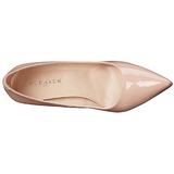 Beige Lak 10 cm CLASSIQUE-20 naaldhak pumps met puntneus