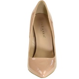 Beige Lak 13 cm SEXY-20 naaldhak pumps met puntneus