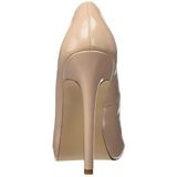 Beige Lak 13 cm SEXY-42 Klassieke Pumps met Hakken