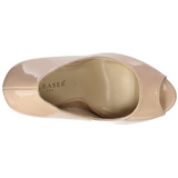 Beige Lak 13 cm SEXY-42 Klassieke Pumps met Hakken