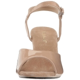 Beige Lak 8 cm BELLE-309 Hoge Hakken voor Mannen