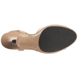 Beige Lak 8 cm BELLE-309 Hoge Hakken voor Mannen