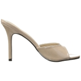 Beige Lakleer 10 cm CLASSIQUE-01 grote maten mules schoenen