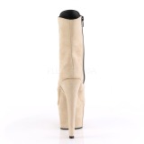 Beige Leatherette 18 cm ADORE-1020FS lace up ankle boots