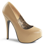 Beige Mat 14,5 cm Burlesque BORDELLO TEEZE-06 Plateau Pumps Hoge Hak