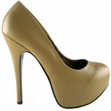 Beige Mat 14,5 cm Burlesque BORDELLO TEEZE-06 Plateau Pumps Hoge Hak