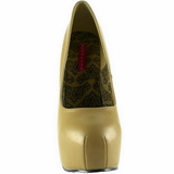 Beige Mat 14,5 cm Burlesque BORDELLO TEEZE-06 Plateau Pumps Hoge Hak